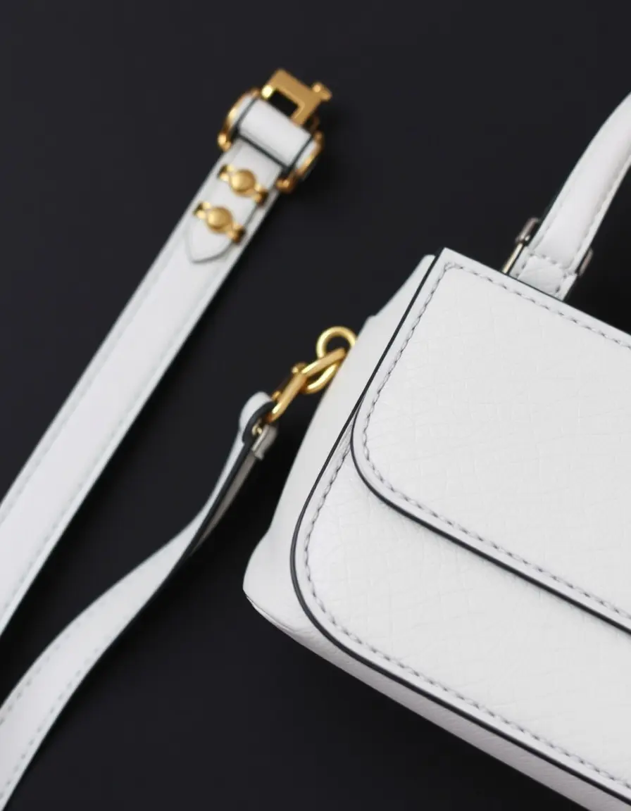Kleine weiße Lederhandtasche für besondere Anlässe