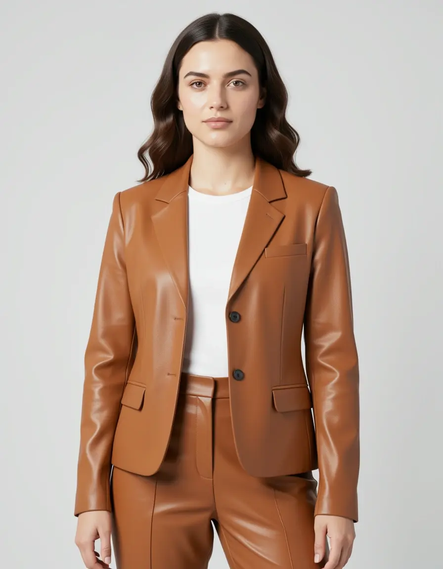 Tan braune Leder Tote Bag