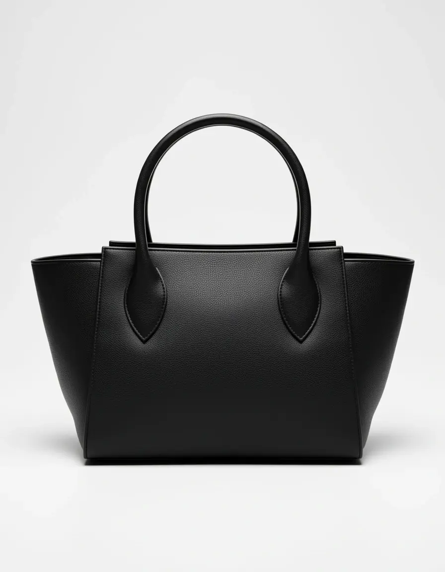 Schwarze Designer Lederhandtasche