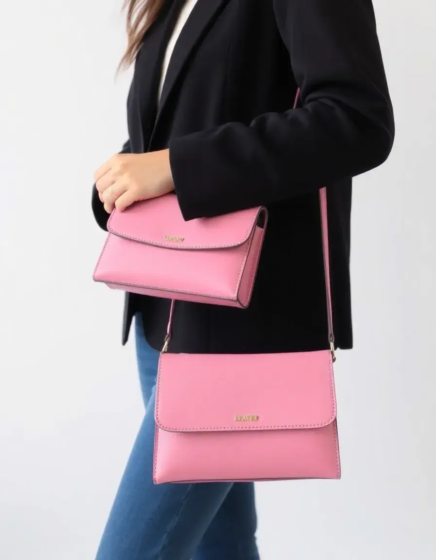 Kleine rosa Leder Damen Handtasche für Abendoutfits