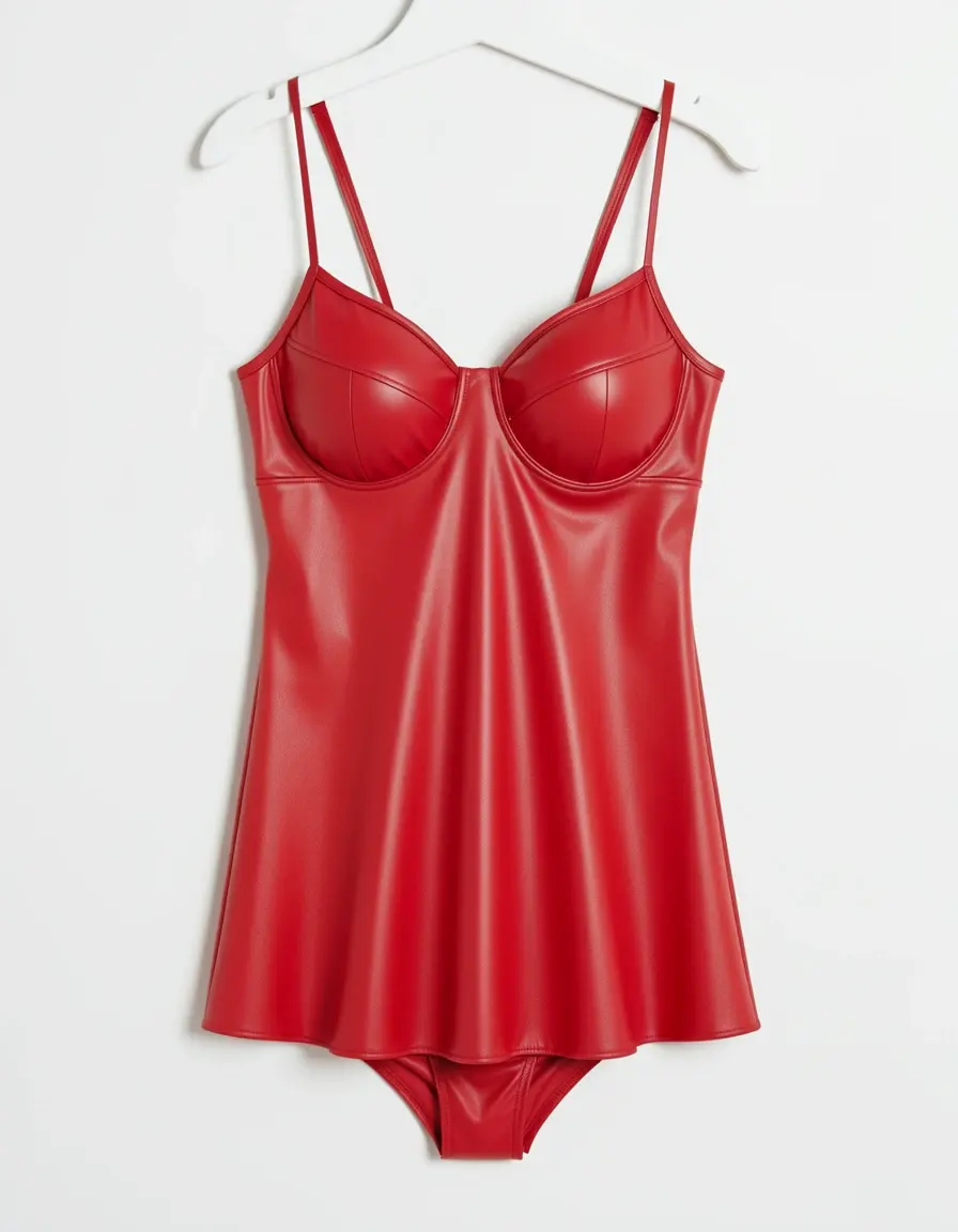 Sinnliches rotes Leder Babydoll