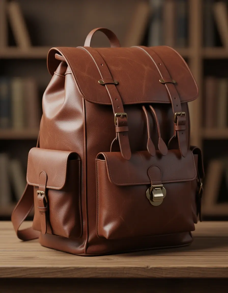 Brauner Damen Leder Rucksack aus geschmeidigem Material