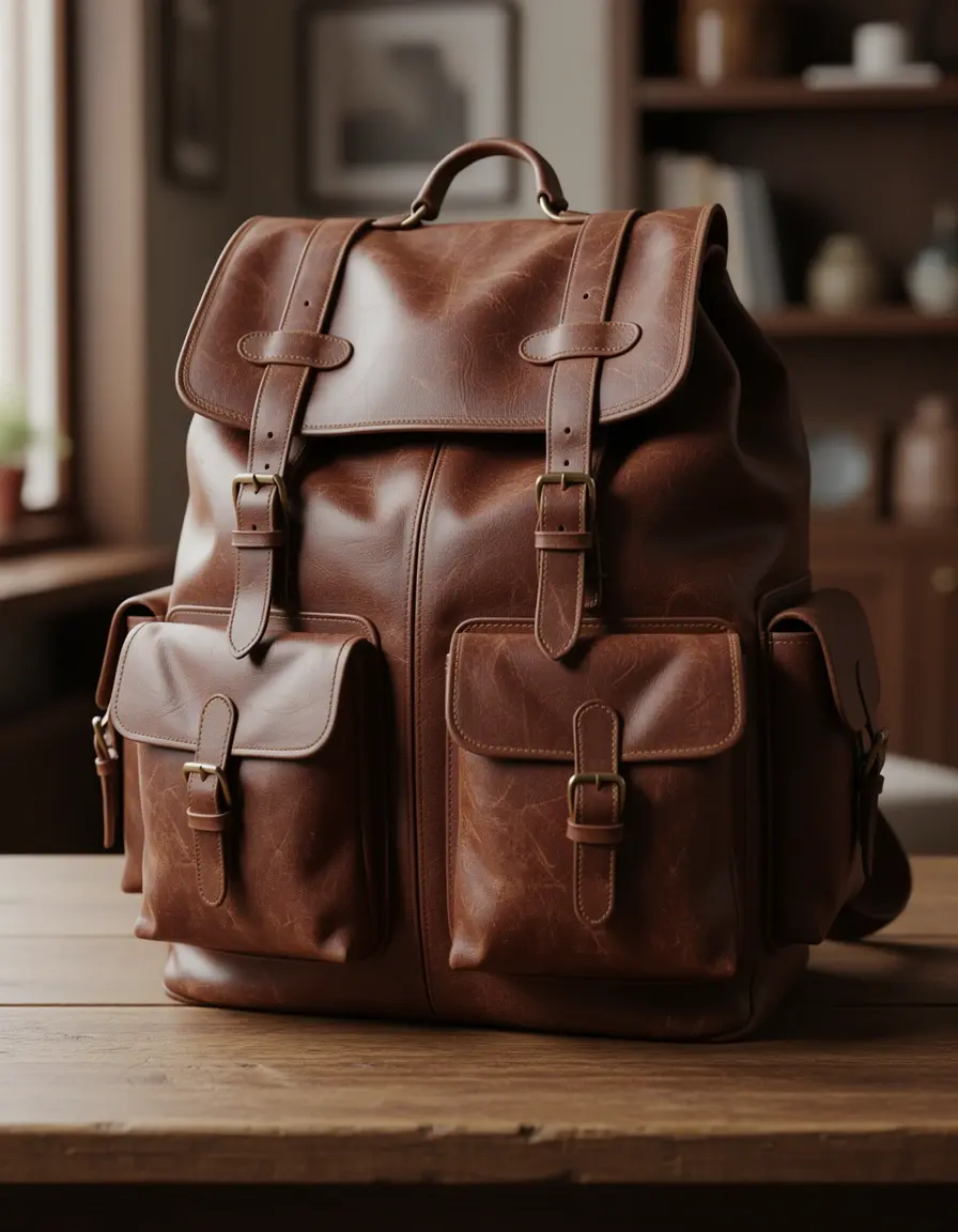 Vintage Damen Leder Rucksack mit schöner Patina