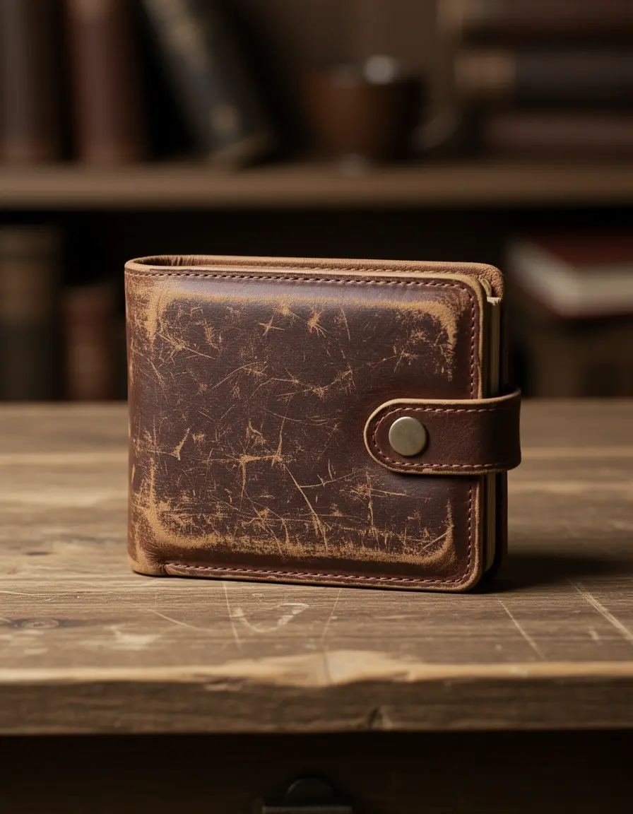 Vintage Leder Geldbeutel im Used-Look für Herren