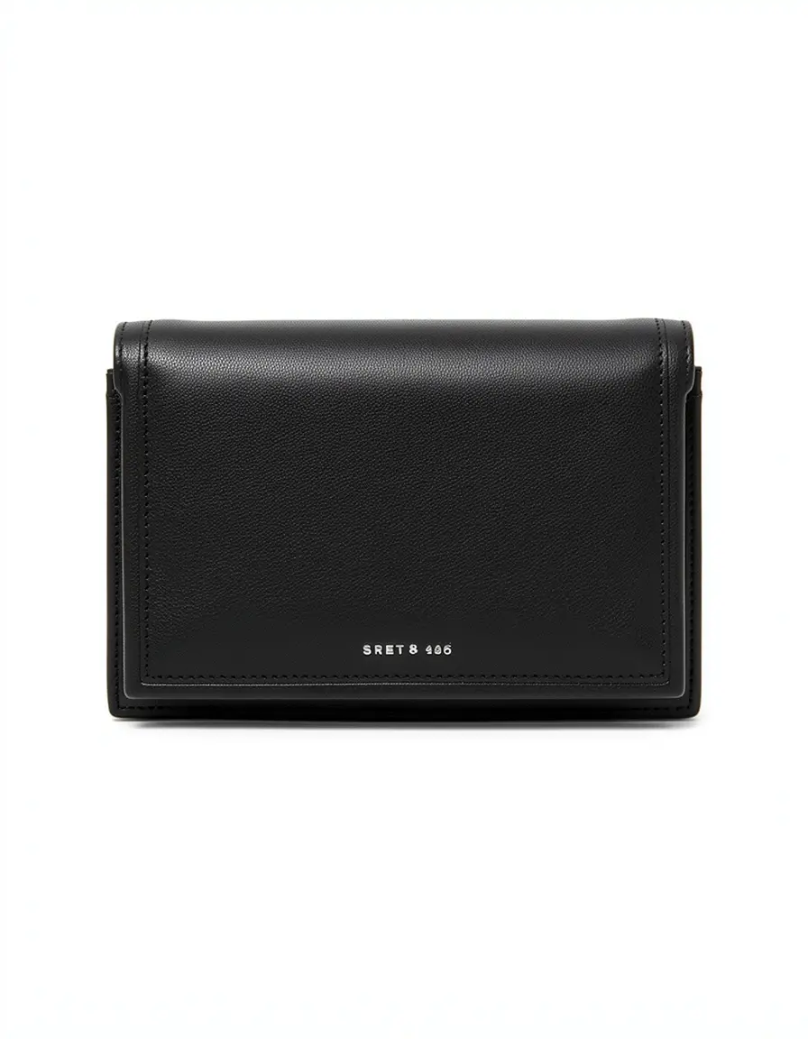 Schwarze Clutch Geldbörse Damen aus hochwertigem Leder
