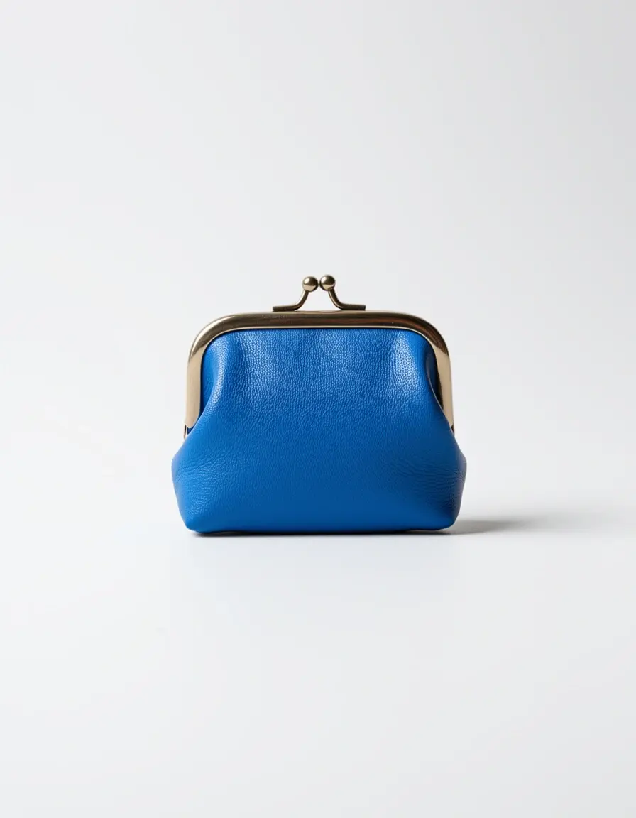 Kleine blaue Leder Münzbörse für Damen
