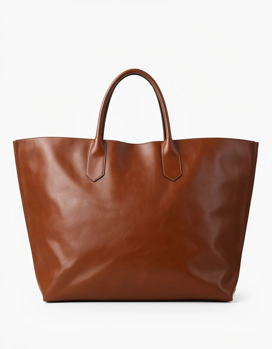 Große braune Leder Tote Handtasche für Damen