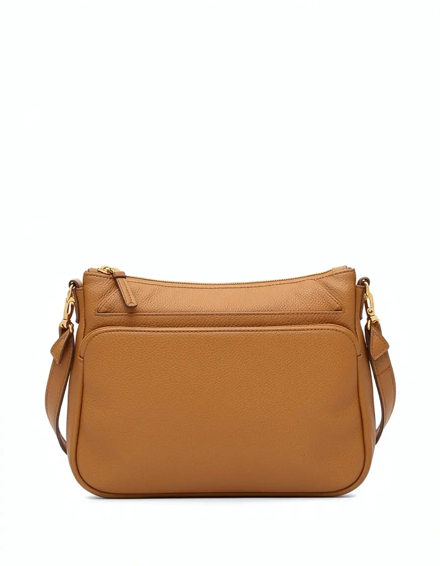 Cognacfarbene Crossbody Ledertasche für unterwegs