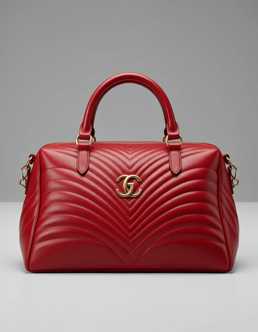 Luxuriöse rote Designer Handtasche aus Echtleder