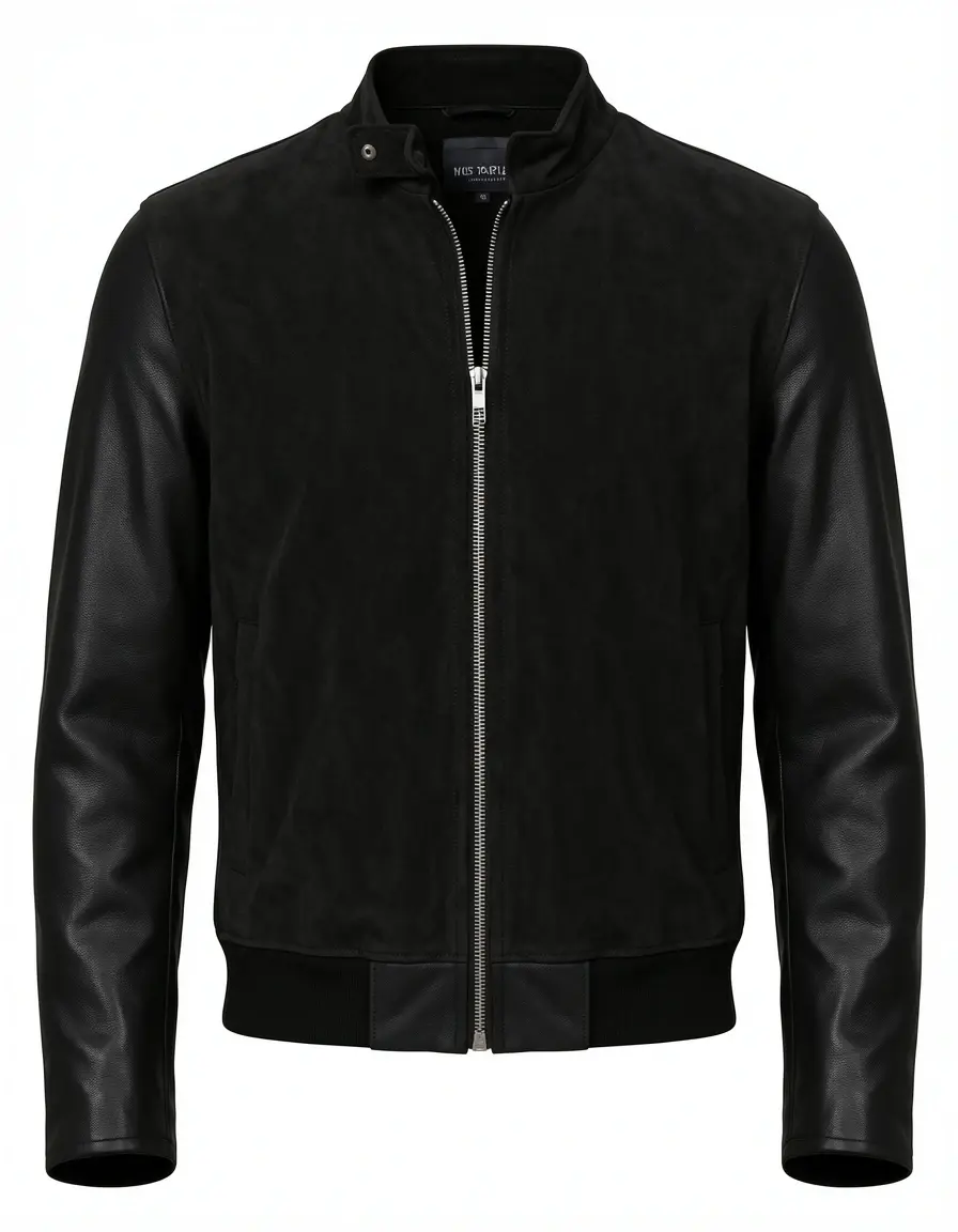 Schwarze Wildlederjacke Damen aus echtem Suede