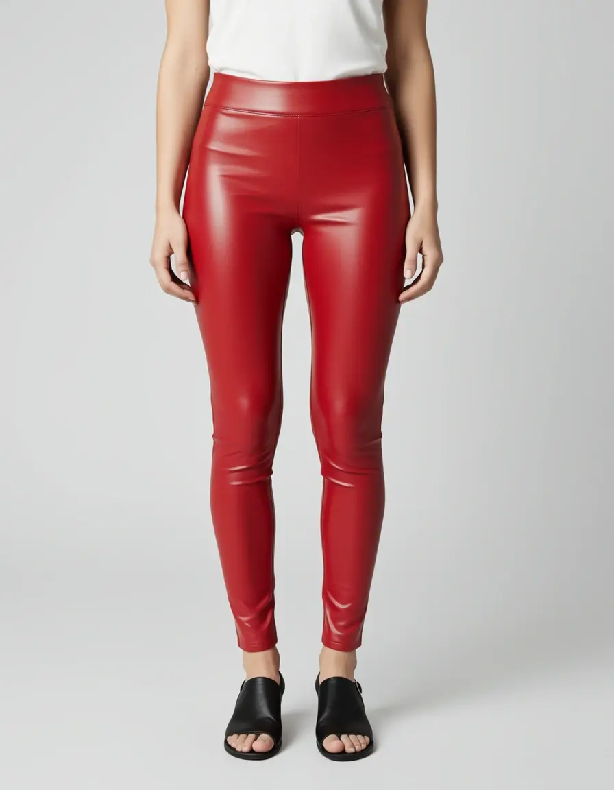 Rote Slim Fit Lederhose Damen für mutige Styles