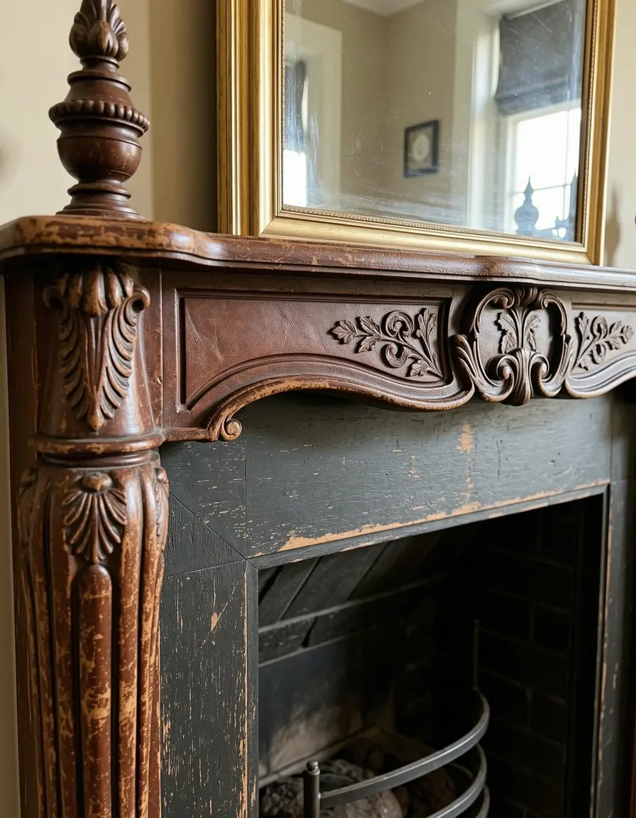 Vintage Ledermantel mit Distressed Look