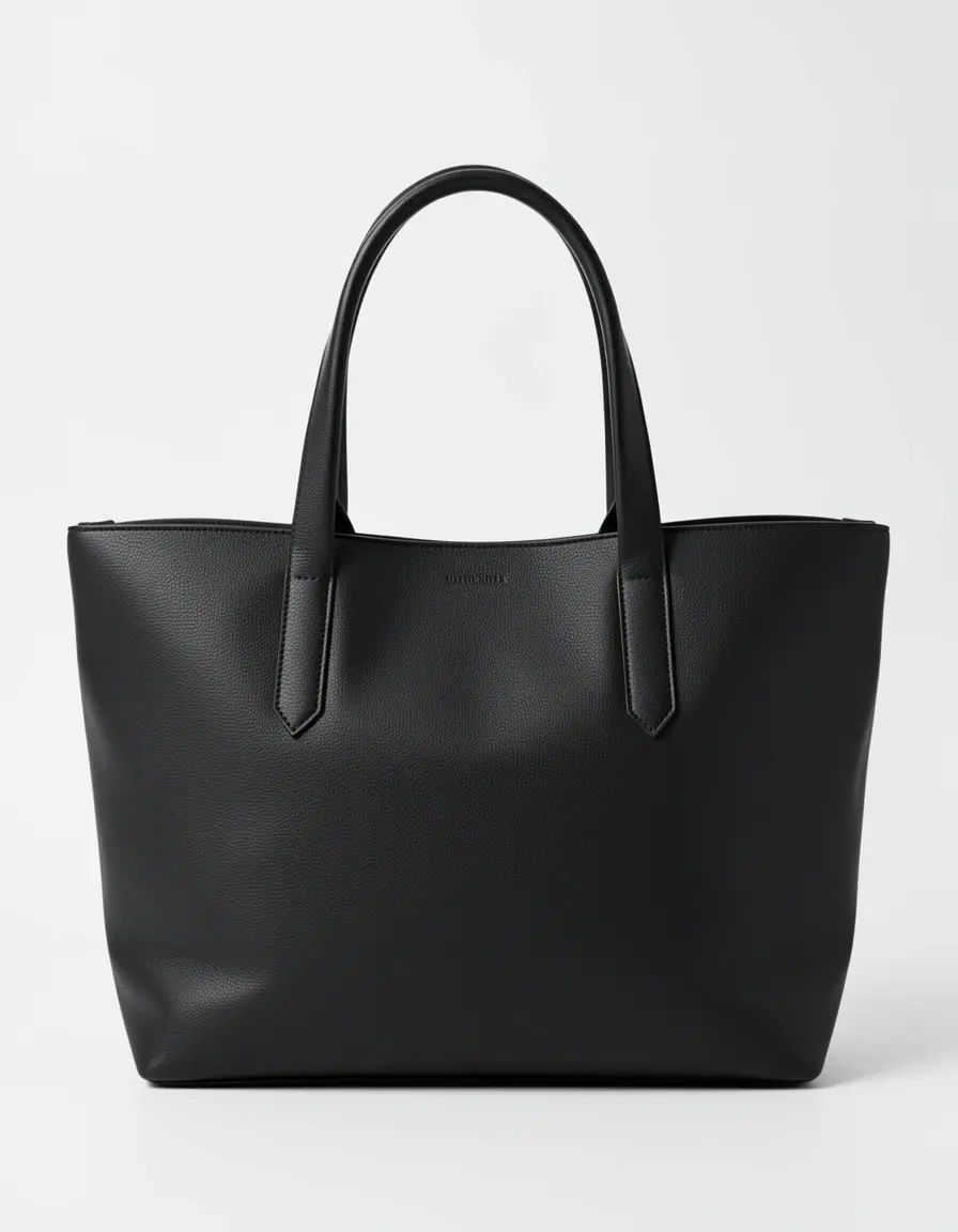 Schwarze Tote Leder Tasche für den täglichen Gebrauch