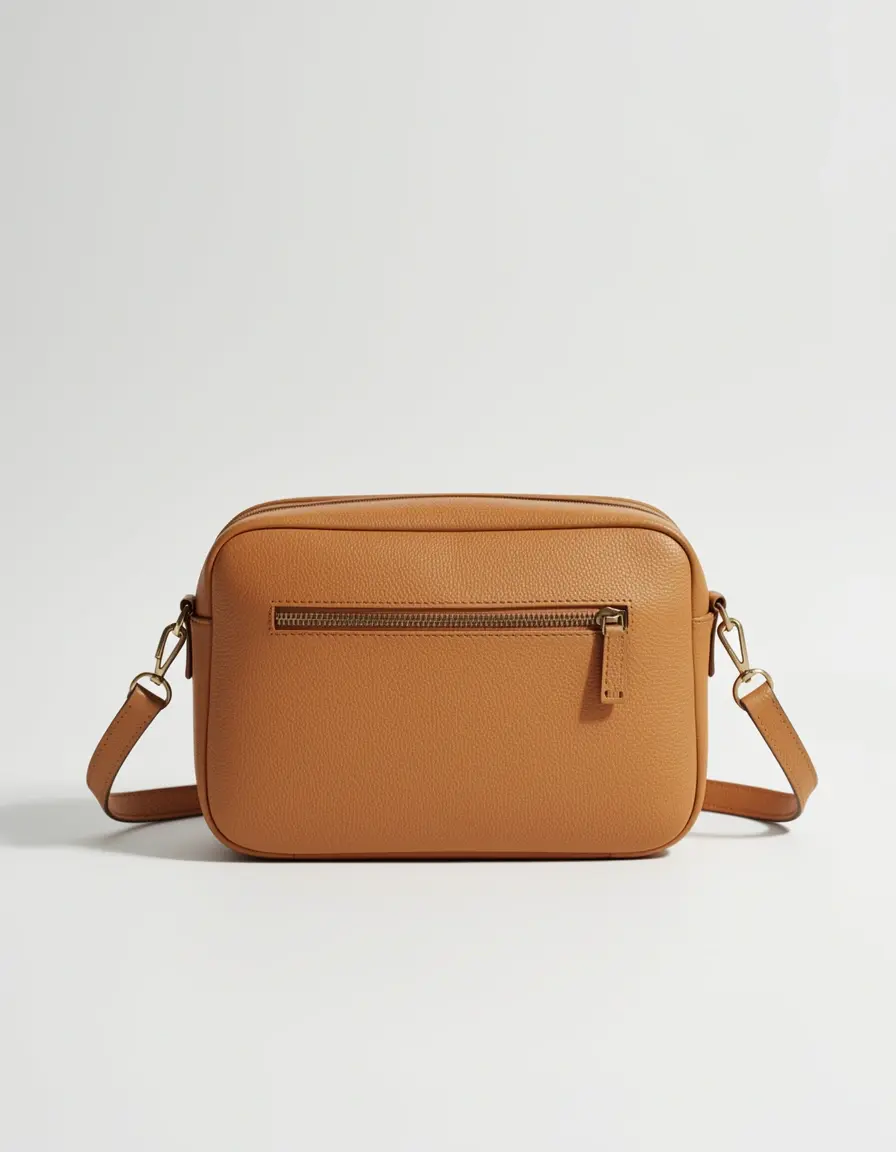 Cognacfarbene Crossbody Leder Tasche