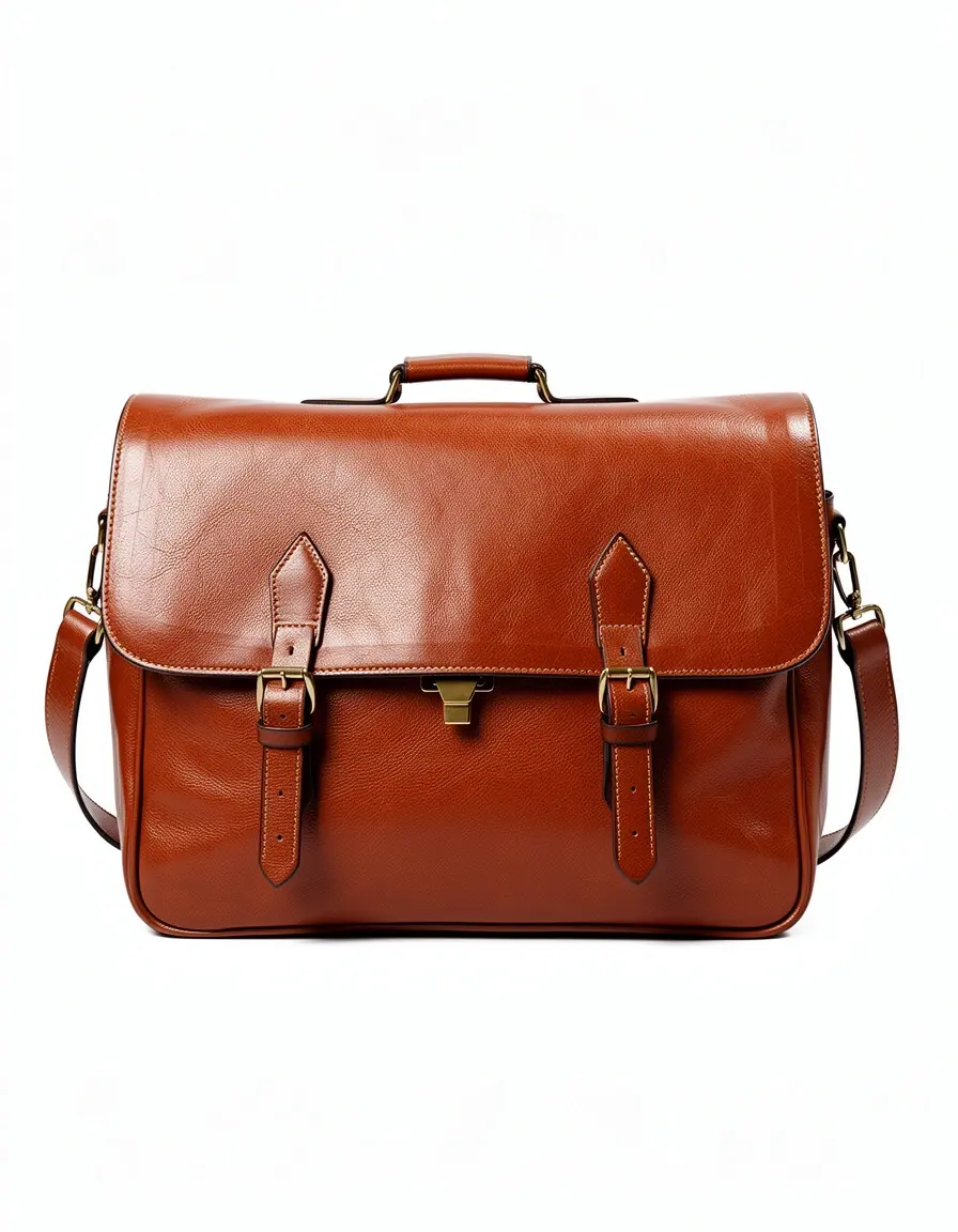 Cognacfarbene Satchel Leder Tasche