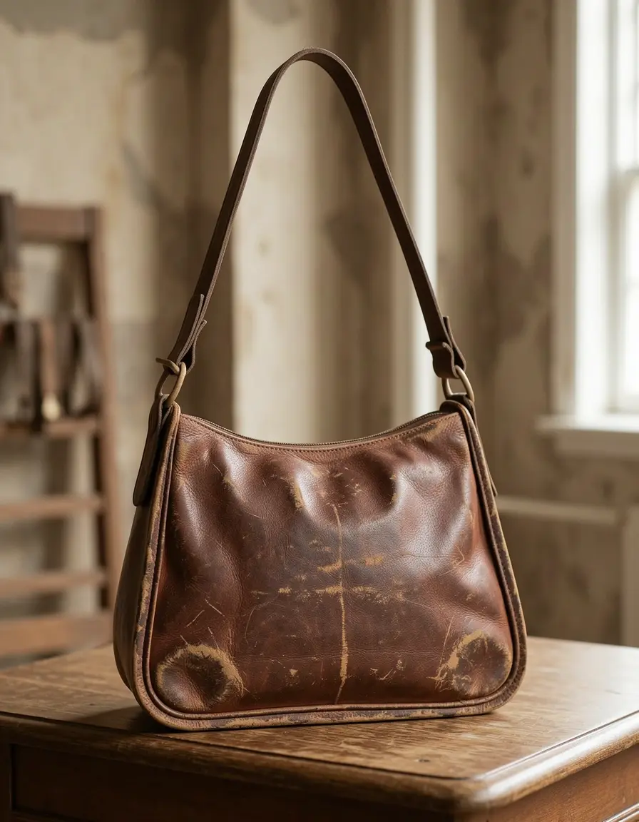 Vintage Leder Umhängetasche mit Used-Look Effekt