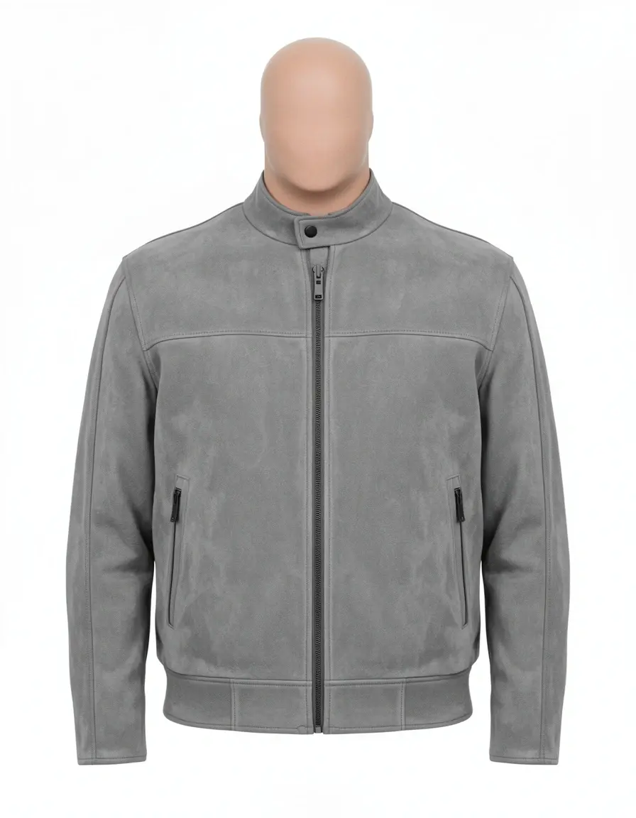 Graue Only Wildlederjacke