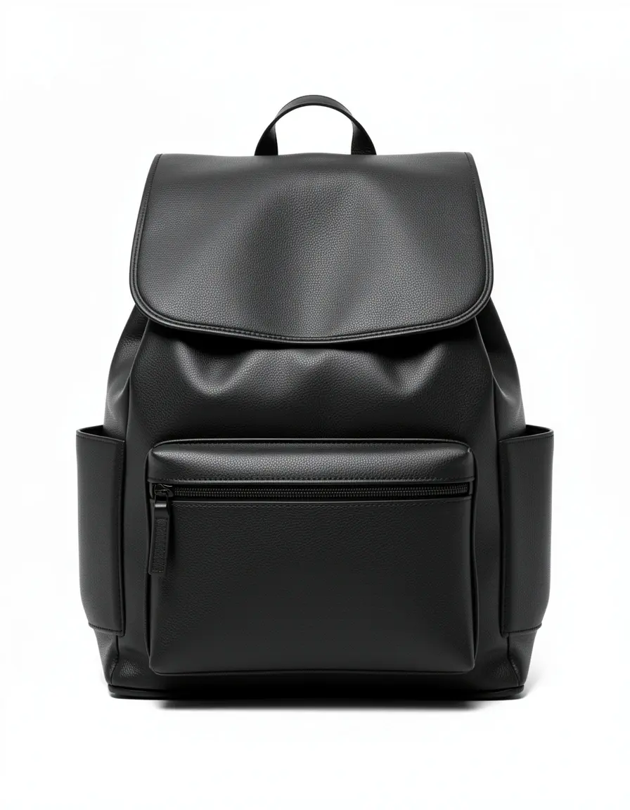 Schwarzer modischer Lederrucksack für Damen minimalistisches Design