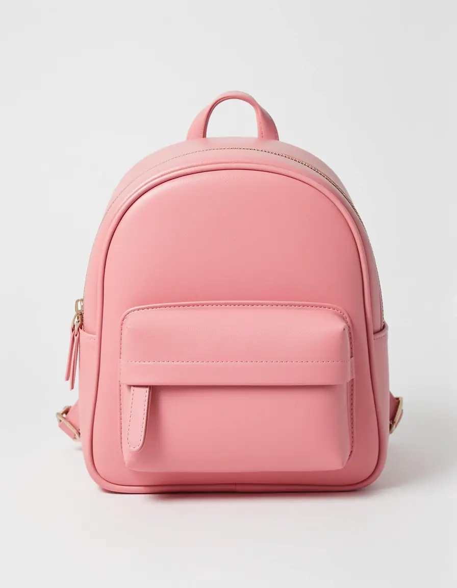 Kleiner pinker Lederrucksack für Damen Mini Format
