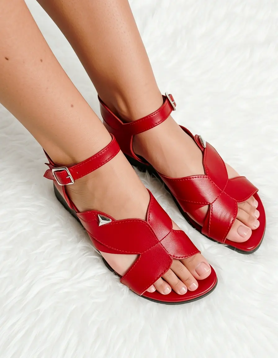 Rote Gladiator Ledersandalen für mutige Styles