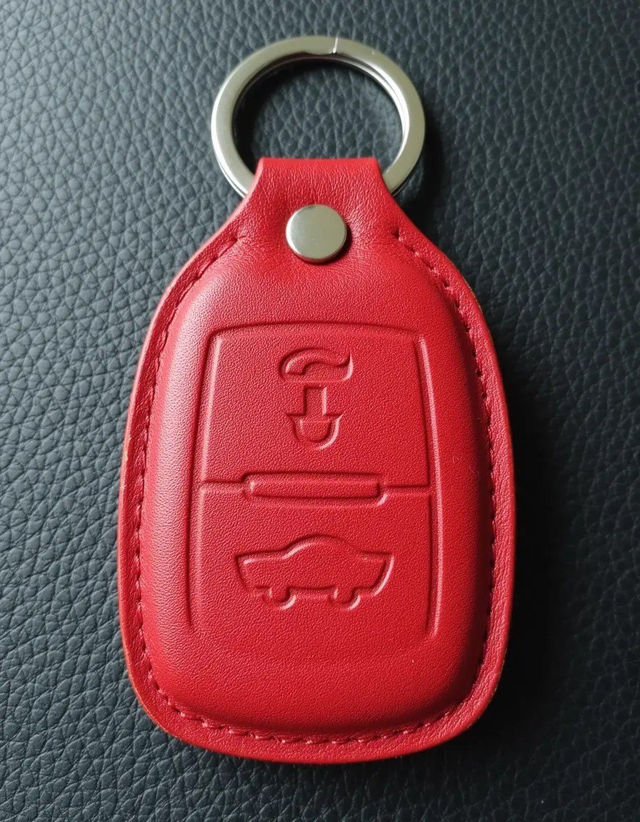 Roter Leder Schlüsselanhänger ideal für Autoschlüssel