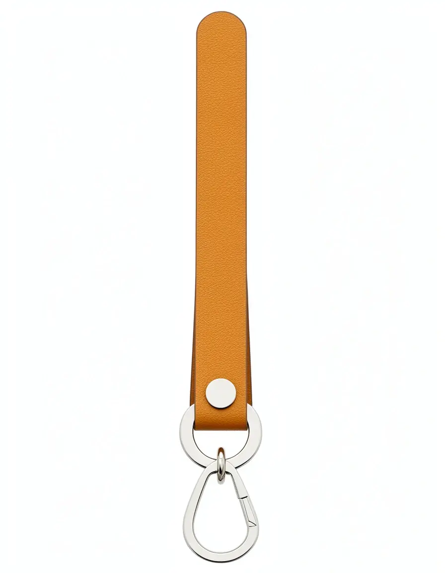 Schlanker minimalistischer schlüsselanhänger leder in Hellbraun