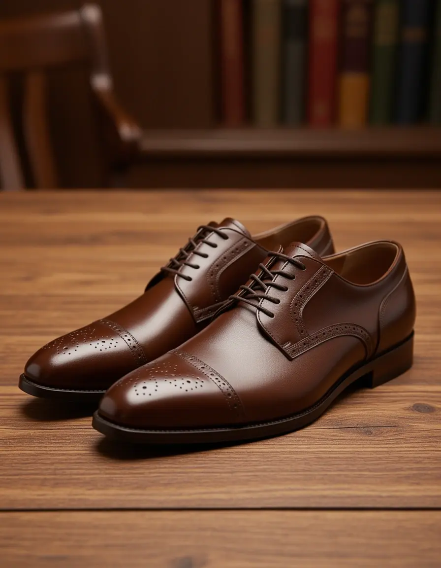 Oxford Schuhe Herren Leder braun elegant