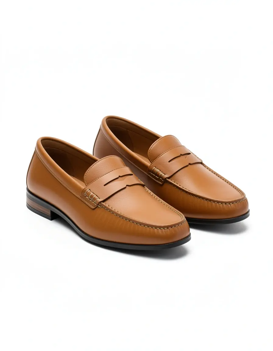 Tan Loafer Herren Leder Slipper